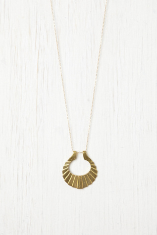 Crinkle Crescent Necklace