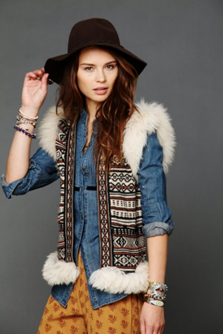 Trimmed in Fur Sweater Vest