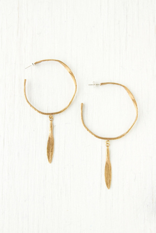 Brass Distressed Hoop Earrings
