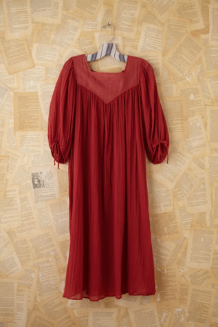 Free People Vintage Coral Pleated Dress in Vintage-Dresses