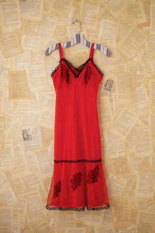 Vintage Red and Black Slip 
