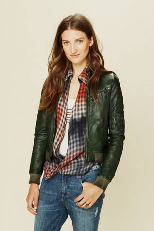 Leather Bomber Jacket