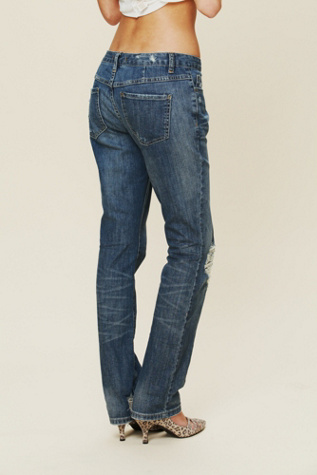 High Rise Patched Menswear Skinny