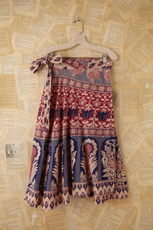 Vintage Batik Printed Wrap Skirt