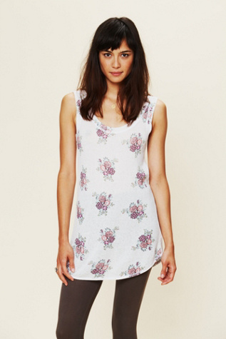 Free People Printed Floral Swit Tank