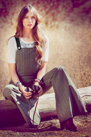 Raw Hem Flared Overall