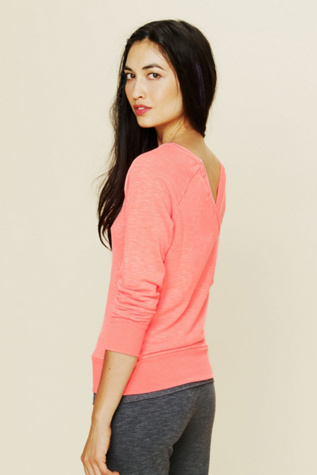 Solow Sport Off the Shoulder V-Back Pullover in pullovers