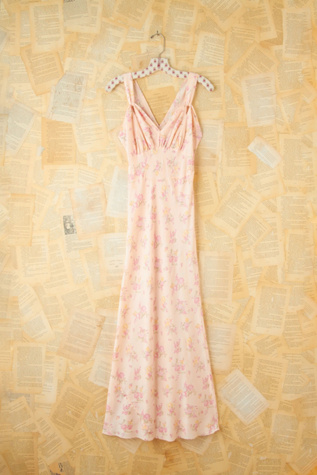 Free People Vintage Floral Silk Maxi Dress in Vintage-Dresses