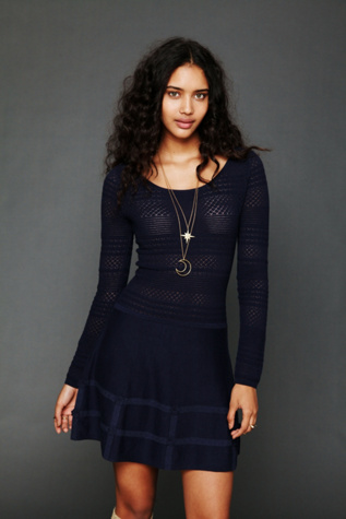 Bow Trimmed Pointelle Dress