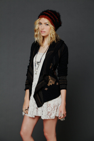 Embroidered High Low Hoodie