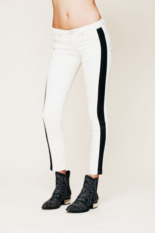 Vegan Leather Trim Skinny