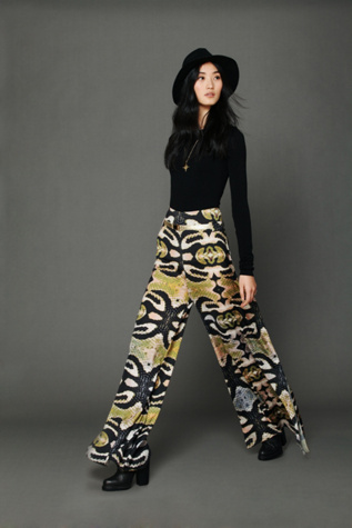 One Teaspoon Printed Wideleg With Slit