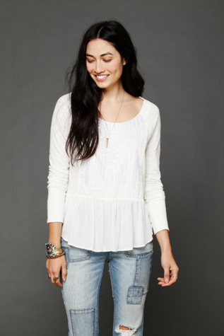 Knit Top with Embroidery