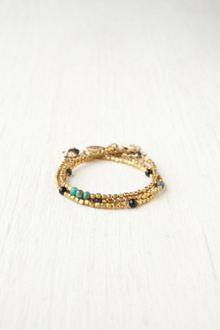 Delicate Brass Beaded Set in accessories-jewelry-bracelets-friendship-wrap