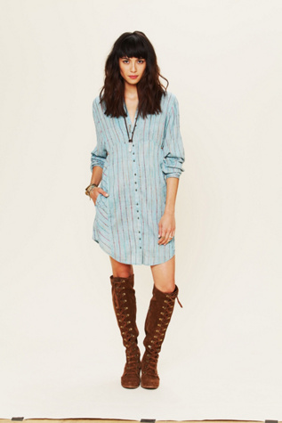 FP New Romantics Indigo Shades Shirt Dress