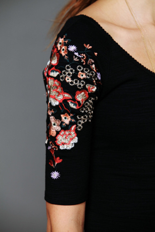 Garden Sleeve Embroidered Dress