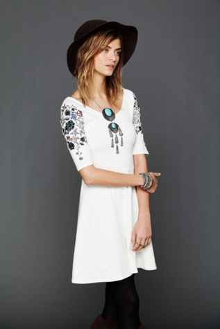 Garden Sleeve Embroidered Dress