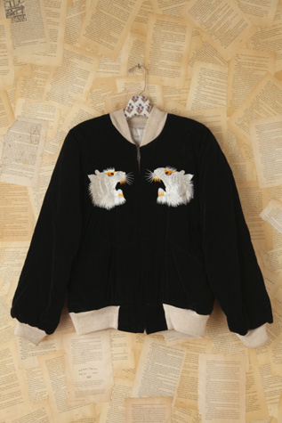 Free People Vintage Reversible Embroidered Bomber Jacket in vintage-jackets