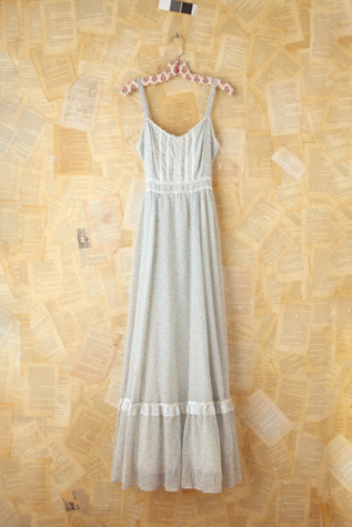 Free People Vintage Blue Floral Maxi Dress in Vintage-Dresses