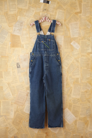 Vintage Key Denim Overalls in vintage-denim
