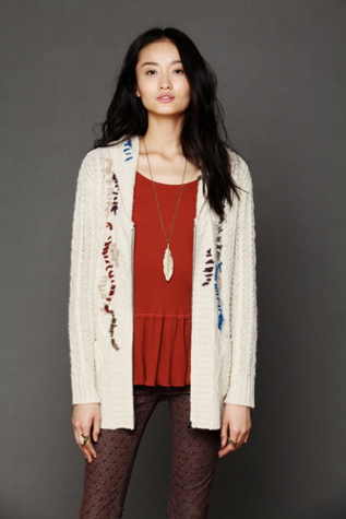 Free People Whip Stitch Hooded Cardigan