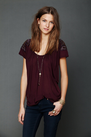 Embellished Shoulder Tee