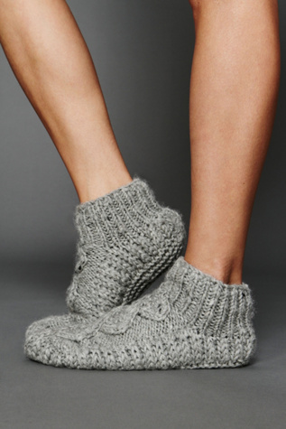 Chunky Cable Slipper Sock
