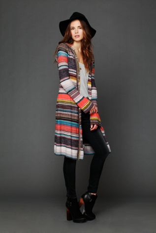 Hooded Color Spectrum Cardigan