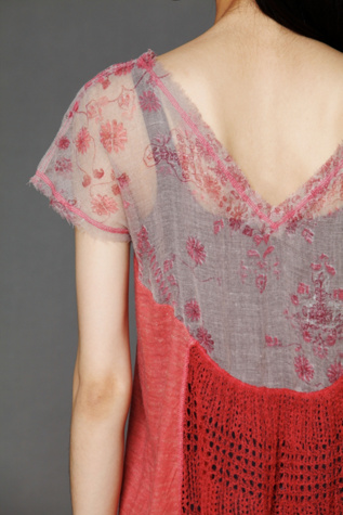 Pieced Floral Print Tunic