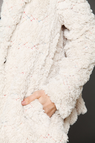 X Marks Faux Fur Coat