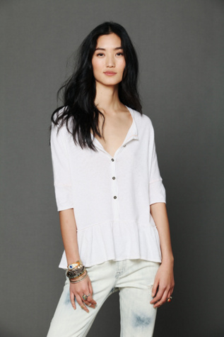 We The Free Ruffled Boyfriend Top