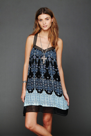 Printed Voile Lace Slip