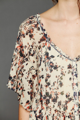 Gauzy Printed Cape Top