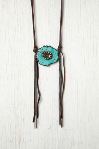 Turquoise And Crystal Necklace