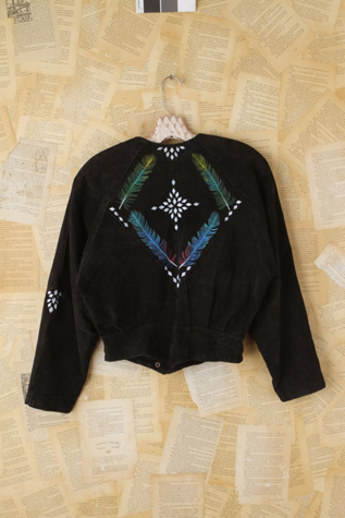 Free People Vintage Wild Unknown Hand-Painted Leather Jacket in vintage-jackets
