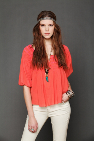 Color Me Smocked Peasant Top