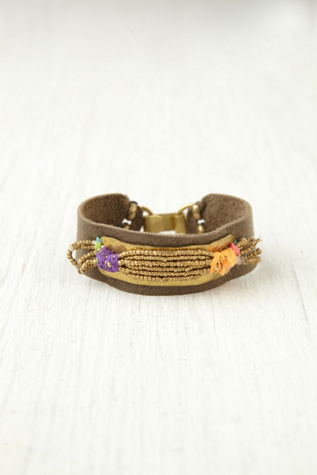 Gold Spun Leather Bracelet in sale-new-sale