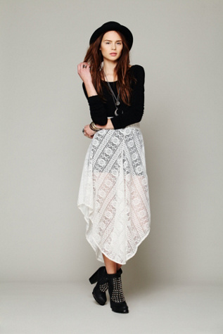 Lace Asymmetrical Skirt
