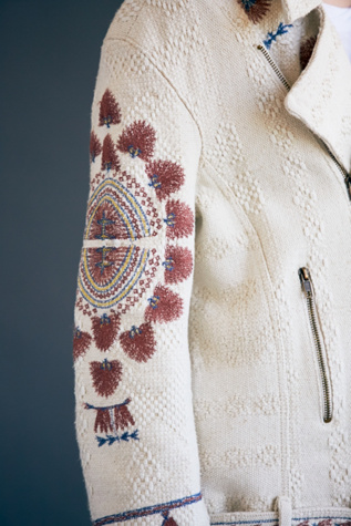 FP New Romantics Embroidered Moto Jacket