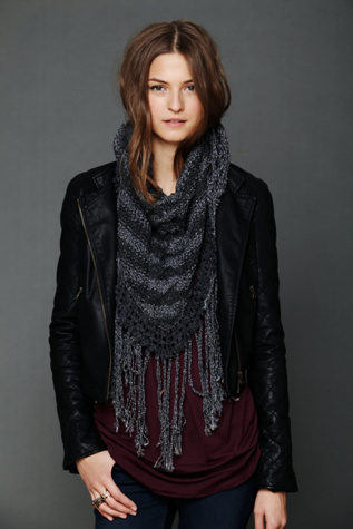 Slubby Yarn Triangle Scarf