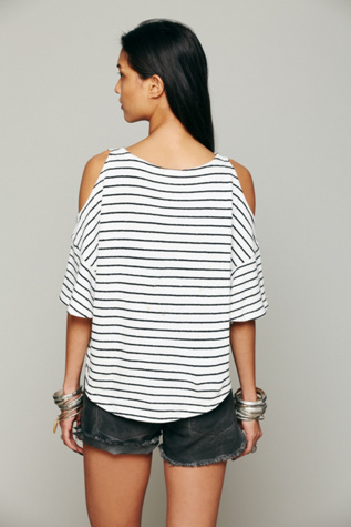 Cold Shoulder Stripe Tee
