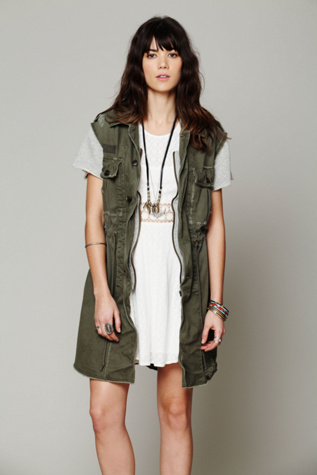 Embroidered Cargo Vest