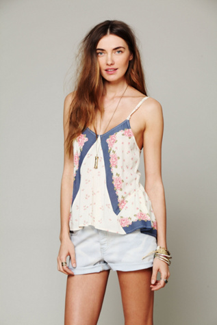 Free People Mixed Print Tank in Party-Tops