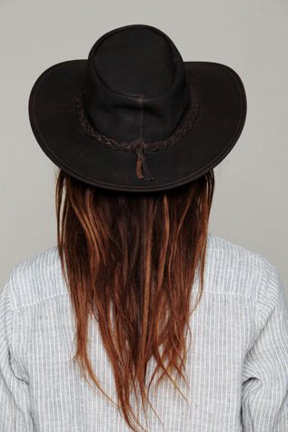 Fold Up Leather Hat