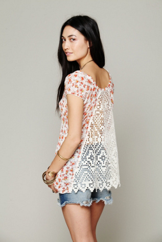 Crochet Back Ditsy Tee