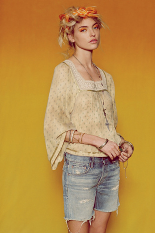 Free People FP New Romantics Dot To Dot Blouse in tops