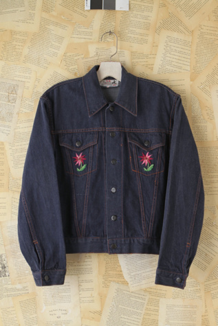 Free People Vintage Embroidered Denim Jacket in vintage-jeans