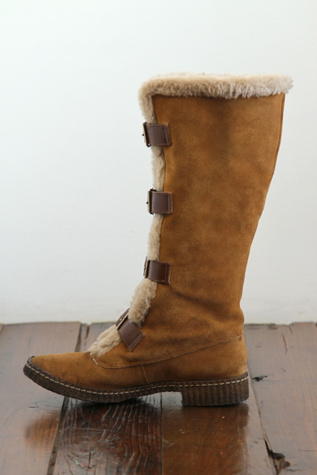 Free People Vintage Shearling Buck Suede Boots in vintage-shoes