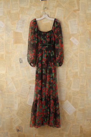 Vintage Floral Chiffon Dress