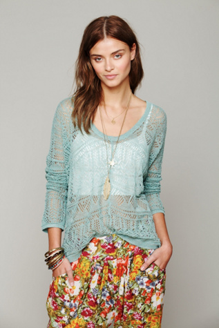 Pointelle Pullover Sweater